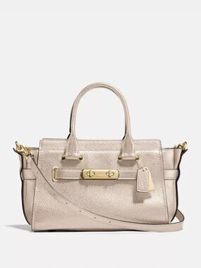 Coach Swagger White Leather Shoulder Bag Purse